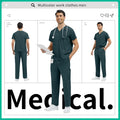 Medical Uniform Men Pet Hospital Doctor Tops Pants Clothes Soft Pharmacist Workwear Men Anesthetist Work Suit Uniform Scrubs Set