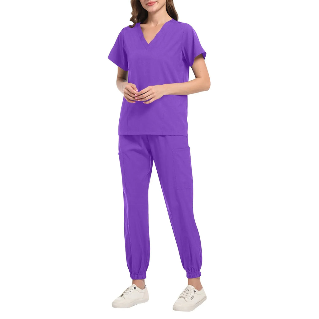 Unisex Doctor Medical Uniforms Men Women Nursing Clothes Beauty Costume Nursing Scrubs Sets Dentist Workwear Clinical Tops Pants