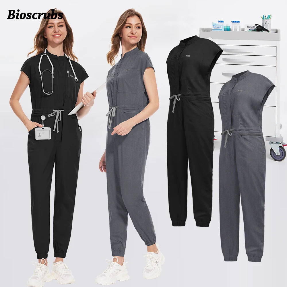 Beauty Uniforms Women Lab Coat Healthcare Medical Workwear Surgical Jumpsuits Clinical Overalls Hospital Doctor Nurse Unfiorms