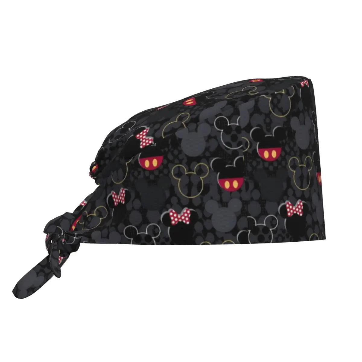 Custom Adjustable Cartoon M-micked Mouse Working Hat Leopard Print Surgical Hat Scrub Nursing Doctor Surgeon Cap for Chef