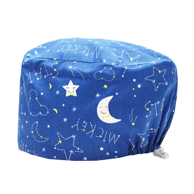 Best Price Digital printed Scrub Caps Pet Store Lab Work Hats Health Care Nursing Hats Cotton Medical scrubs Cap women Long Hair