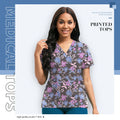 Hospital Nurse Uniforms Women Medical Uniform Print Scrub Top Cotton Dental Clinic Work Clothes Mens Scrubs Short Sleeved Jacket