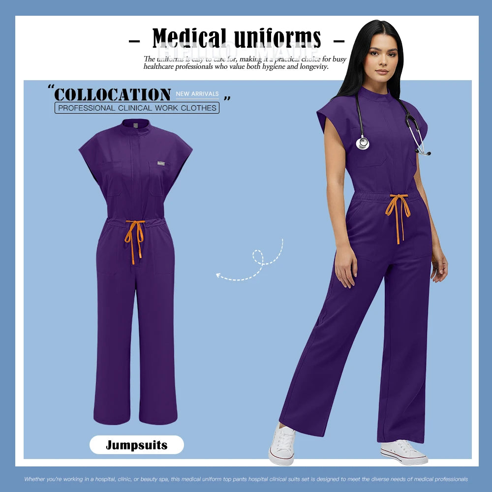 Fashion Surgical Uniforms Woman Nursing Enfermeria Jumpsuits Medical Clothes Scrubs Overalls Beauty Clinical Hospital Clothing