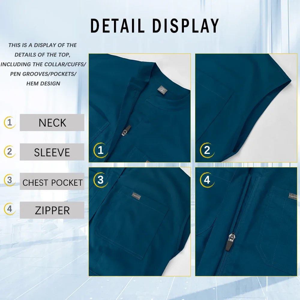 Beauty Uniforms Women Lab Coat Healthcare Medical Workwear Surgical Jumpsuits Clinical Overalls Hospital Doctor Nurse Unfiorms