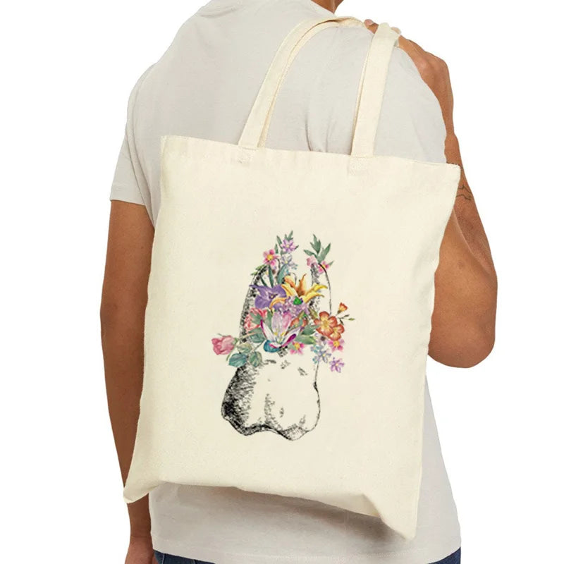 Tooth Dentist Printed Shoulder Bag, Reusable Foldable Shopping Tote Bag Lunch Box Bag Handbag with Wristlet Clutch Bag for Women