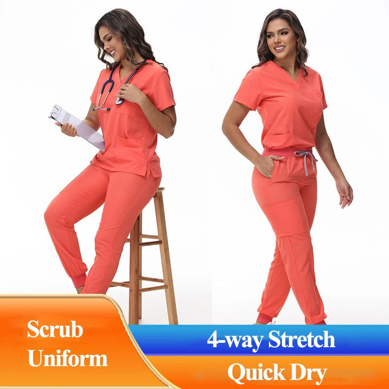 Vivid V-Neck Scrub Set