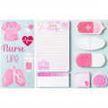 1 Set Pink Nurse Sticky Notes Set, Cute Medical Necessities Self-Adhesive Sticky Notes for Schools Hospitals Office Supplies