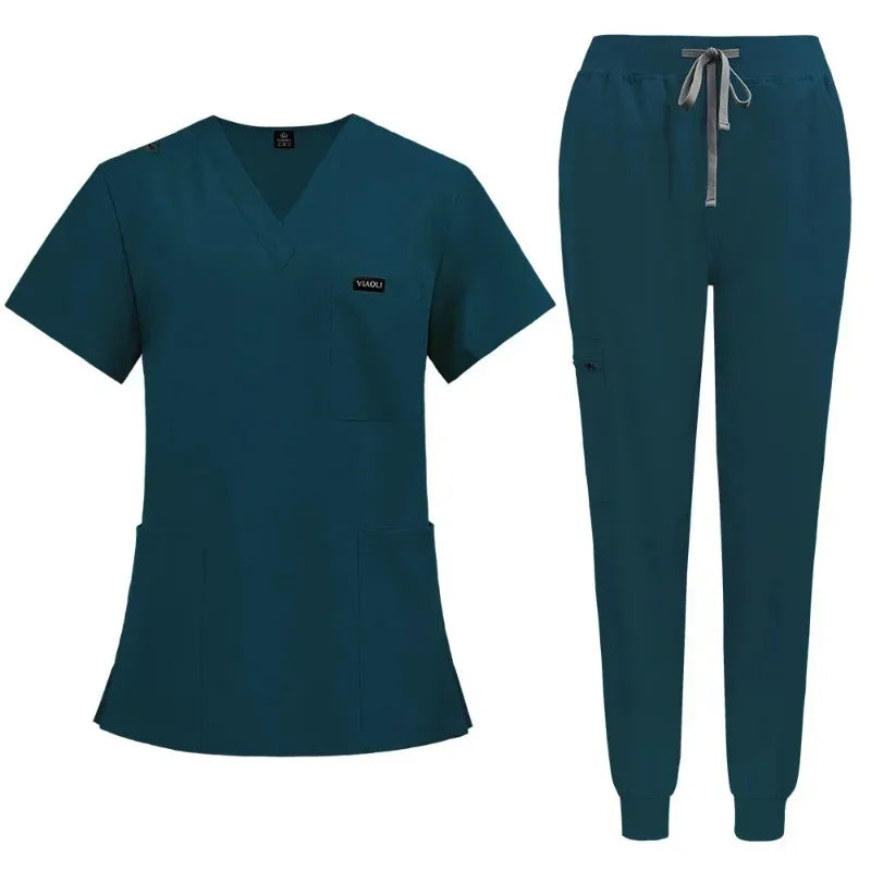 Surgical Uniforms Woman Nursing Enfermeria Sets Top Pant Articles Medical Uniform Scrubs Clinical Beauty Salon Hospital Suits