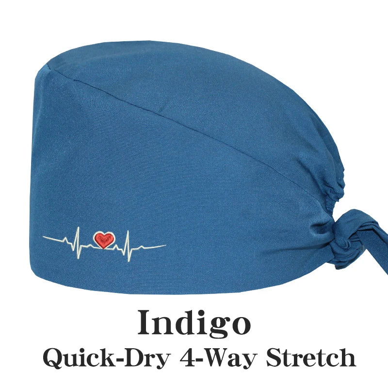 ECG Embroider Working Hats for Man Woman Pet TOOTH Clinic Scrub Caps Quick Dry Breathable Dentist Cap MSG-03