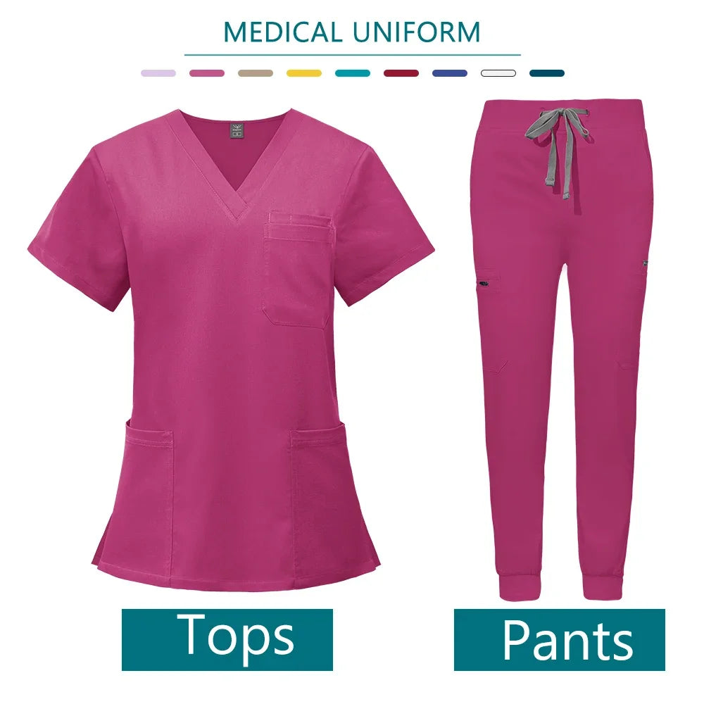 Customized Logo Nurses Uniforms Medical Scrubs High-quality Scrub Beauty Salon SPA Nursing Work Clothes Wholesale Price Workwear