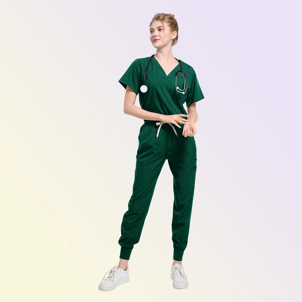 Scrubs Medical Uniform Women and Men  Suit  Surgical Tops  Pants Nurse Accessories Hospital Doctor Costume
