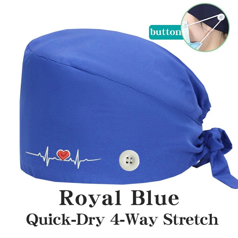 ECG Embroider Working Hats for Man Woman Pet TOOTH Clinic Scrub Caps Quick Dry Breathable Dentist Cap MSG-03