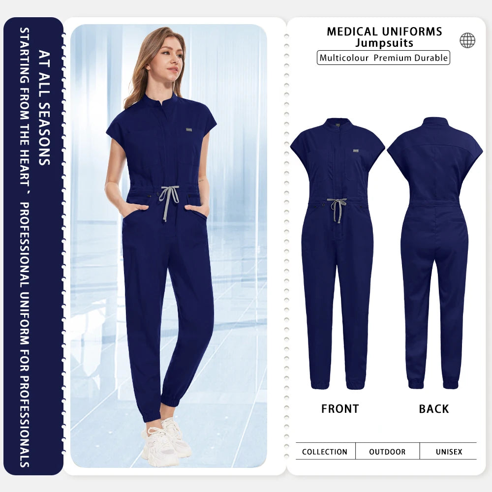 Beauty Uniforms Women Lab Coat Healthcare Medical Workwear Surgical Jumpsuits Clinical Overalls Hospital Doctor Nurse Unfiorms