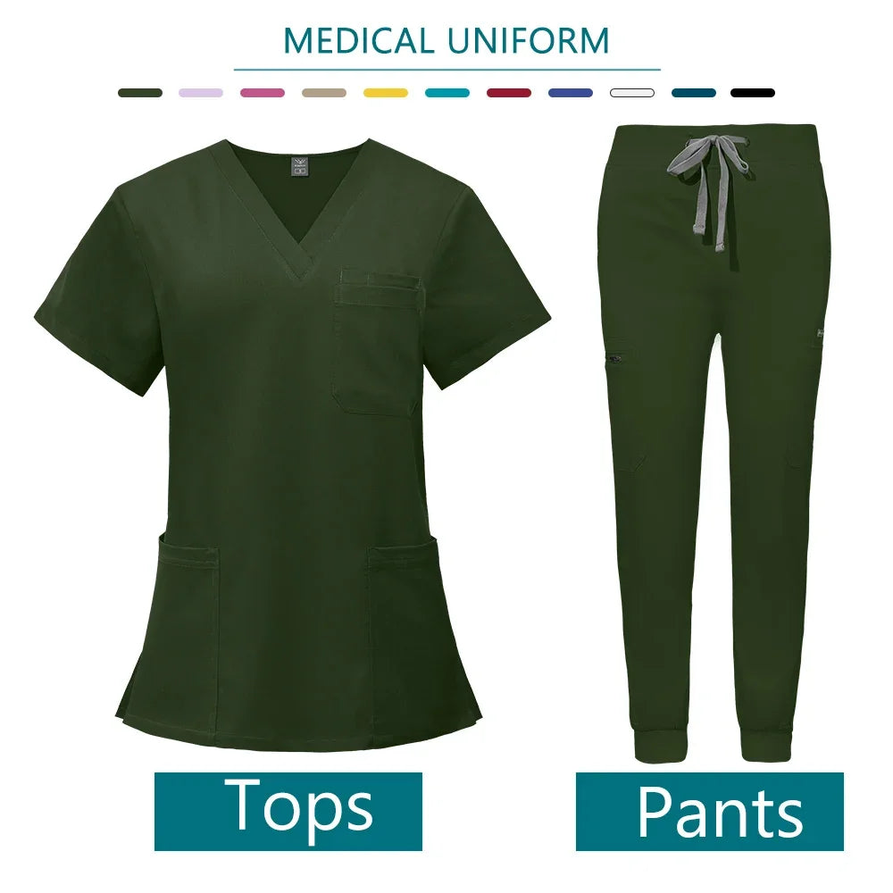 Customized Logo Nurses Uniforms Medical Scrubs High-quality Scrub Beauty Salon SPA Nursing Work Clothes Wholesale Price Workwear