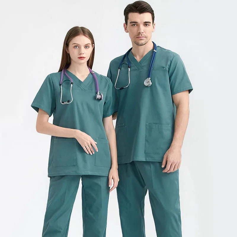 Unisex Medical Uniforms Men Women Nursing Clothes Beauty Costume Nurse Scrubs Sets Doctor Dentist Workwear Clinical Tops Pants
