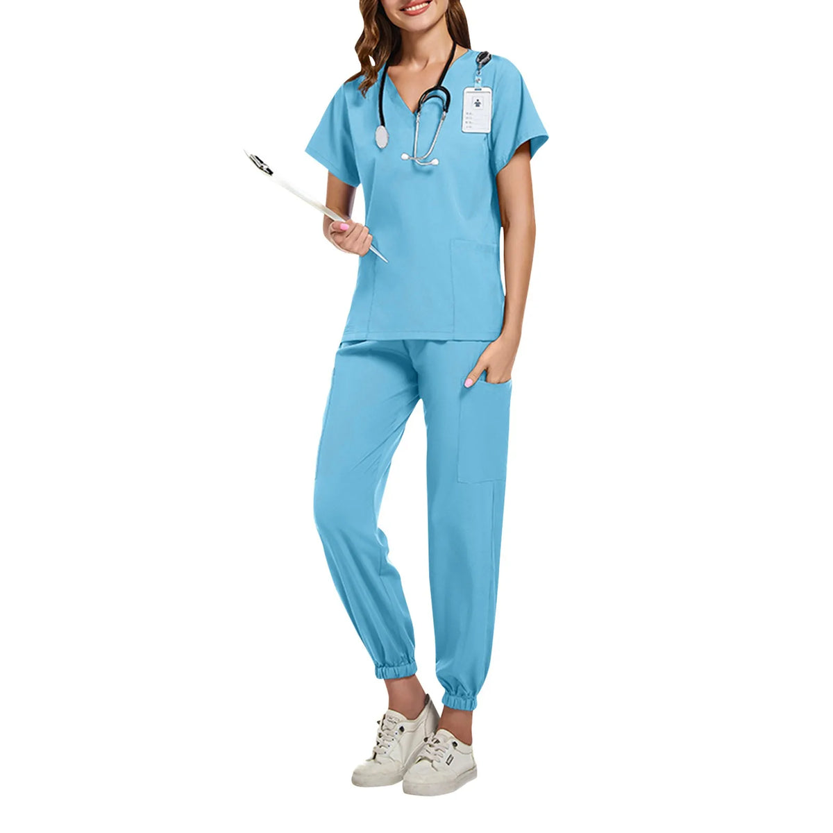 Unisex Doctor Medical Uniforms Men Women Nursing Clothes Beauty Costume Nursing Scrubs Sets Dentist Workwear Clinical Tops Pants
