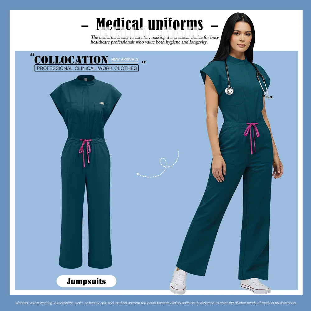 Fashion Surgical Uniforms Woman Nursing Enfermeria Jumpsuits Medical Clothes Scrubs Overalls Beauty Clinical Hospital Clothing