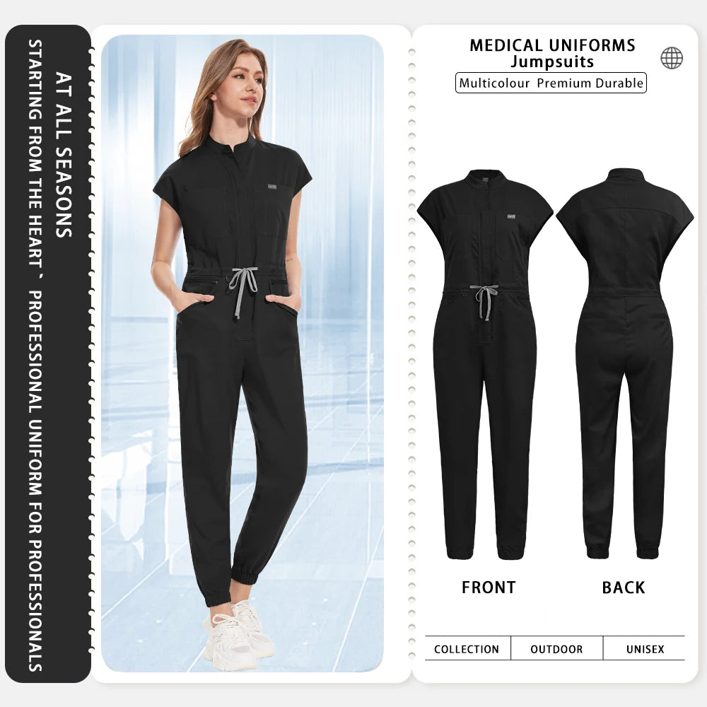 Beauty Uniforms Women Lab Coat Healthcare Medical Workwear Surgical Jumpsuits Clinical Overalls Hospital Doctor Nurse Unfiorms