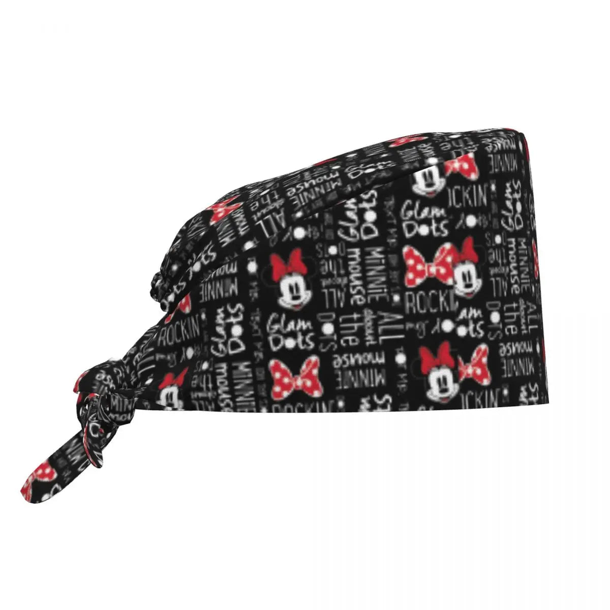 Custom Adjustable Cartoon M-micked Mouse Working Hat Leopard Print Surgical Hat Scrub Nursing Doctor Surgeon Cap for Chef