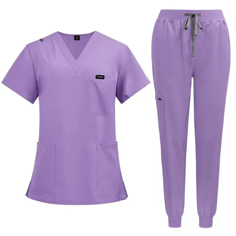Surgical Uniforms Woman Nursing Enfermeria Sets Top Pant Articles Medical Uniform Scrubs Clinical Beauty Salon Hospital Suits
