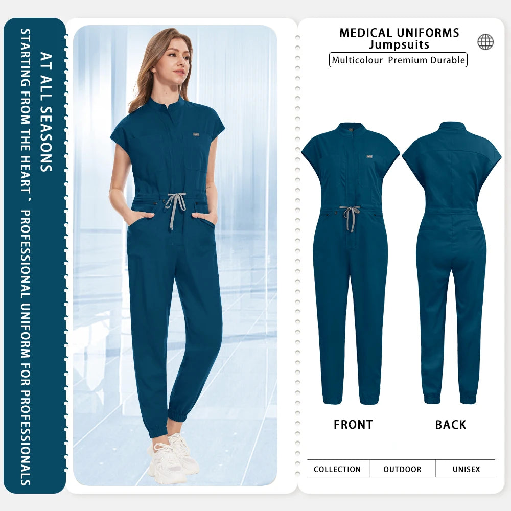 Beauty Uniforms Women Lab Coat Healthcare Medical Workwear Surgical Jumpsuits Clinical Overalls Hospital Doctor Nurse Unfiorms