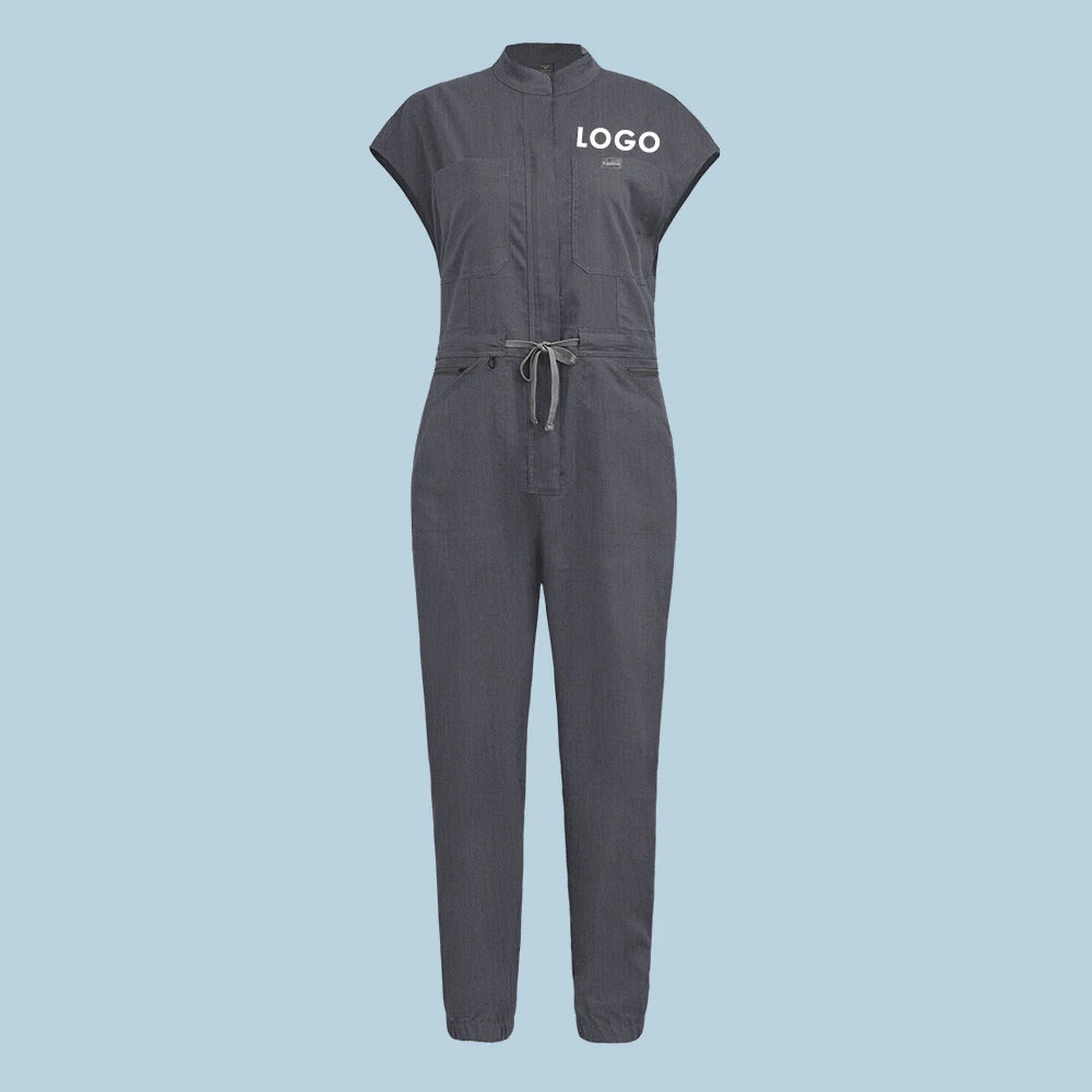 New Medical Scrubs Jumpsuits Short Sleeve Nursing Workwear Uniforms Women Lab Pet Doctor Scrub Hospital Workwear Customized Logo