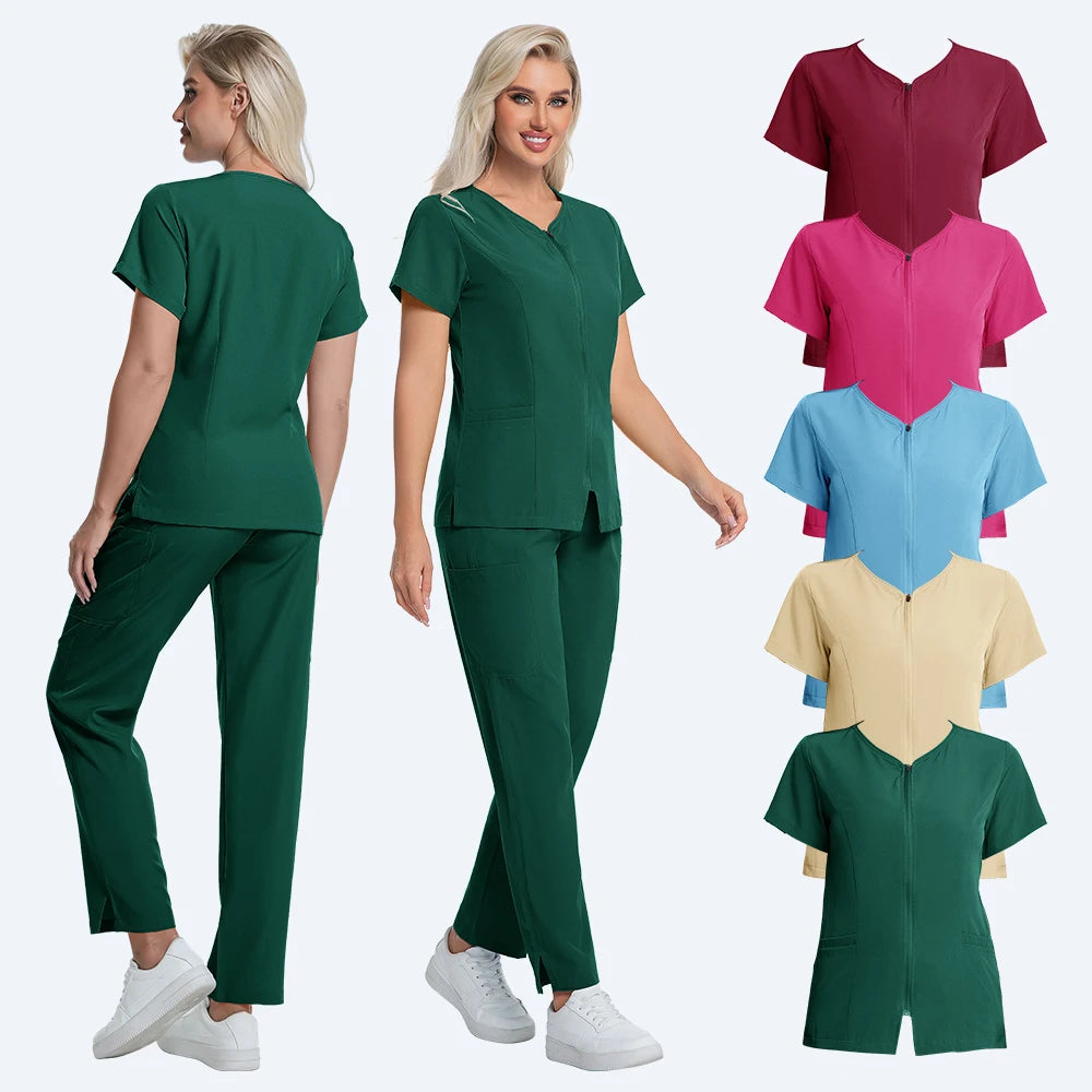 Zip Up Scrub Set