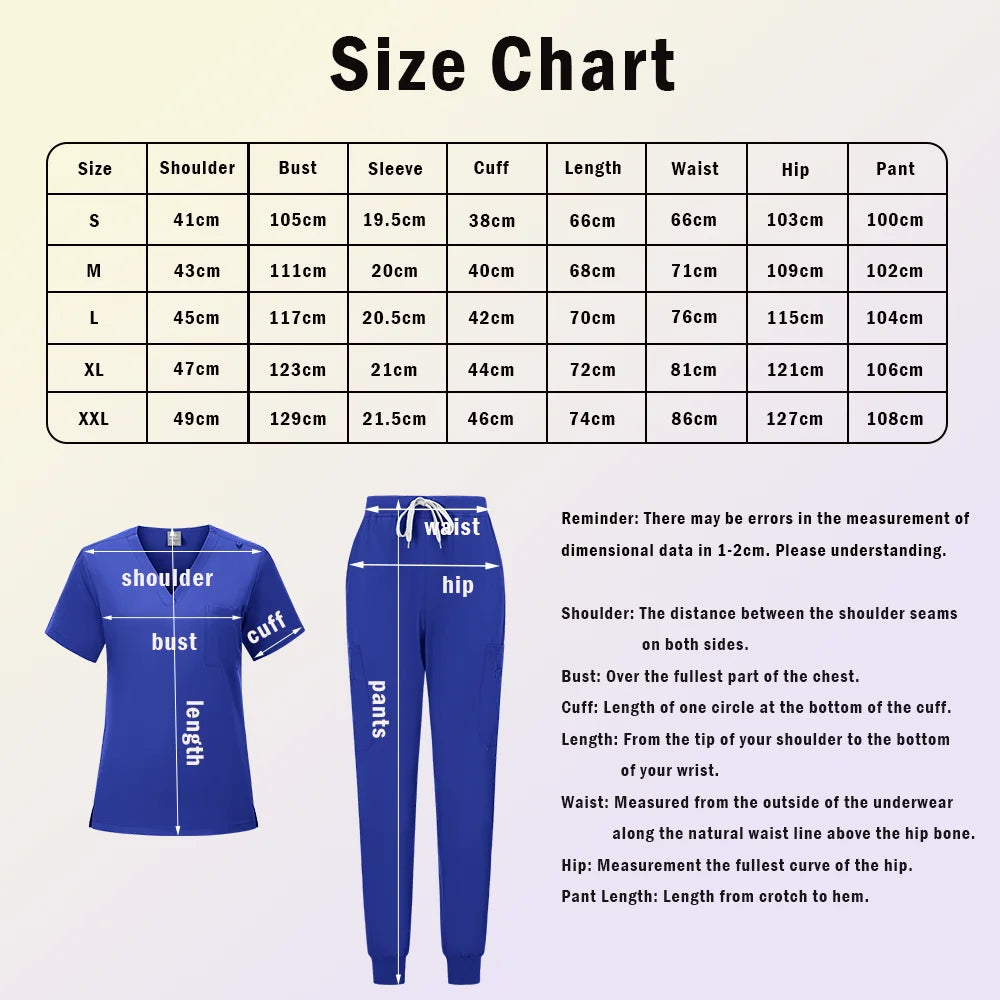 Scrubs Medical Uniform Women and Men  Suit  Surgical Tops  Pants Nurse Accessories Hospital Doctor Costume