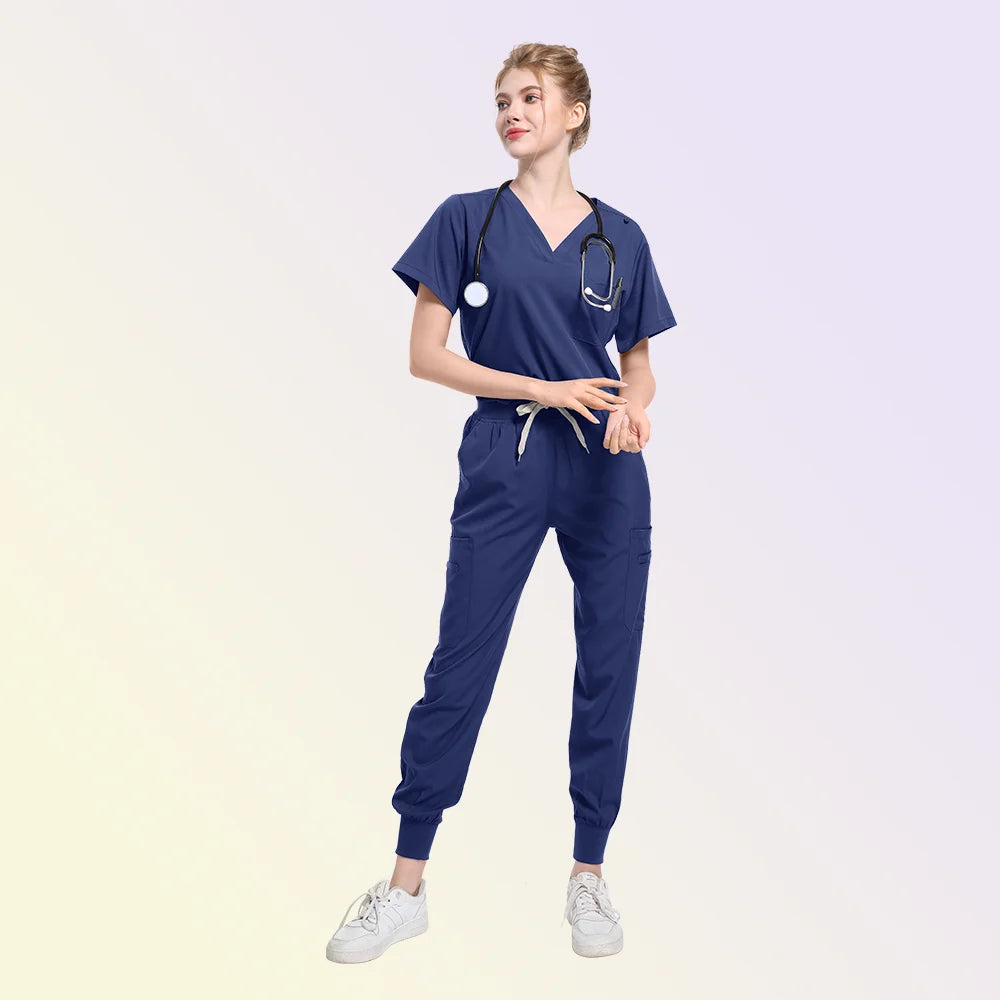Scrubs Medical Uniform Women and Men  Suit  Surgical Tops  Pants Nurse Accessories Hospital Doctor Costume
