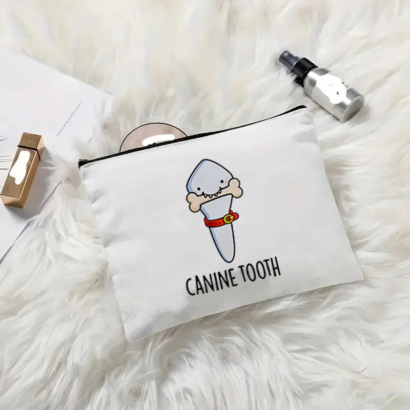 Tooth Dentist Printed Shoulder Bag, Reusable Foldable Shopping Tote Bag Lunch Box Bag Handbag with Wristlet Clutch Bag for Women