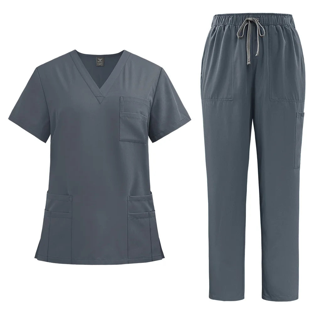 Unisex Medical Uniforms Men Women Nursing Clothes Beauty Costume Nurse Scrubs Sets Doctor Dentist Workwear Clinical Tops Pants