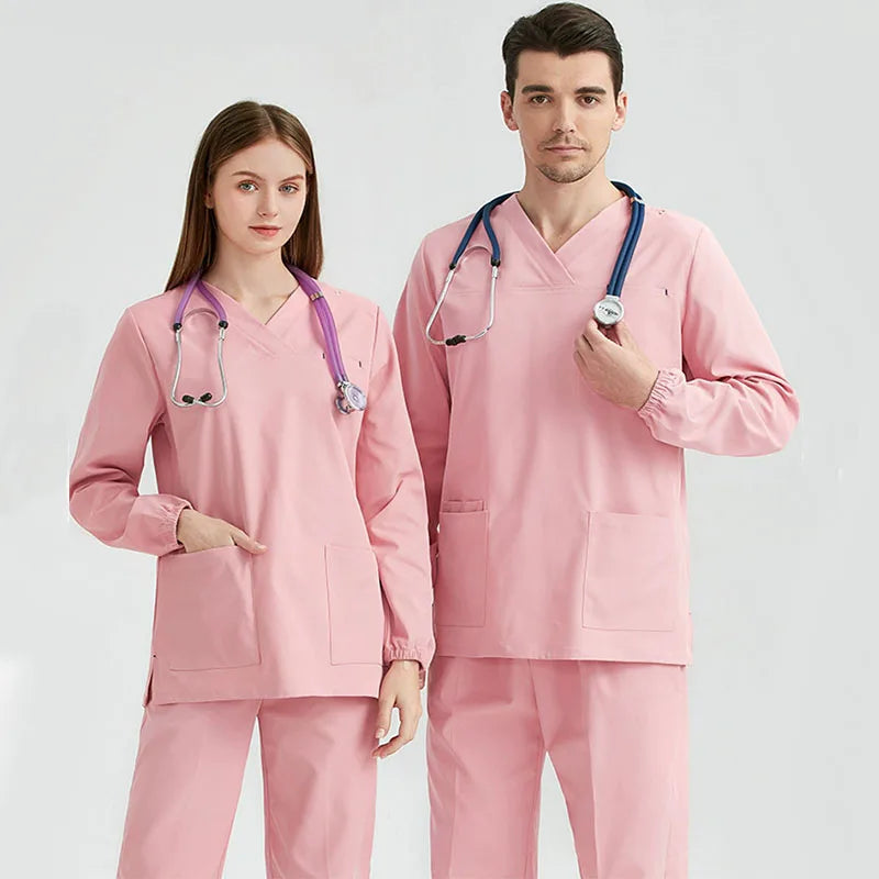 Unisex Medical Uniforms Men Women Nursing Clothes Beauty Costume Nurse Scrubs Sets Doctor Dentist Workwear Clinical Tops Pants