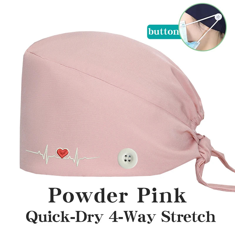 ECG Embroider Working Hats for Man Woman Pet TOOTH Clinic Scrub Caps Quick Dry Breathable Dentist Cap MSG-03
