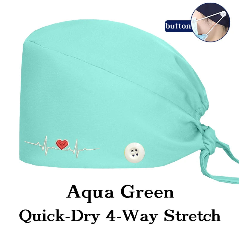 ECG Embroider Working Hats for Man Woman Pet TOOTH Clinic Scrub Caps Quick Dry Breathable Dentist Cap MSG-03