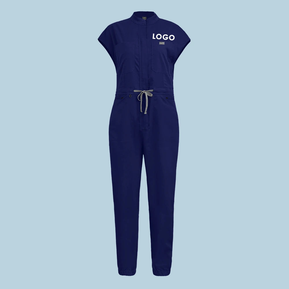 New Medical Scrubs Jumpsuits Short Sleeve Nursing Workwear Uniforms Women Lab Pet Doctor Scrub Hospital Workwear Customized Logo