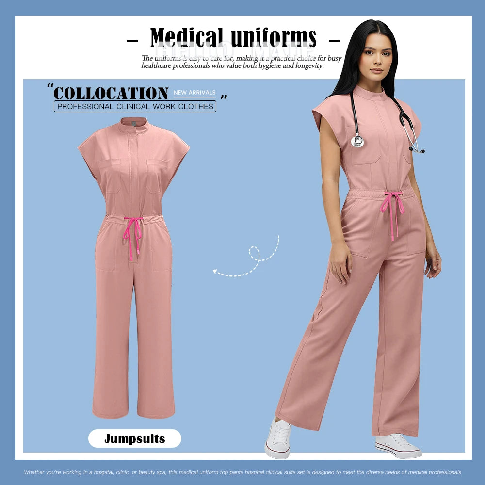 Fashion Surgical Uniforms Woman Nursing Enfermeria Jumpsuits Medical Clothes Scrubs Overalls Beauty Clinical Hospital Clothing
