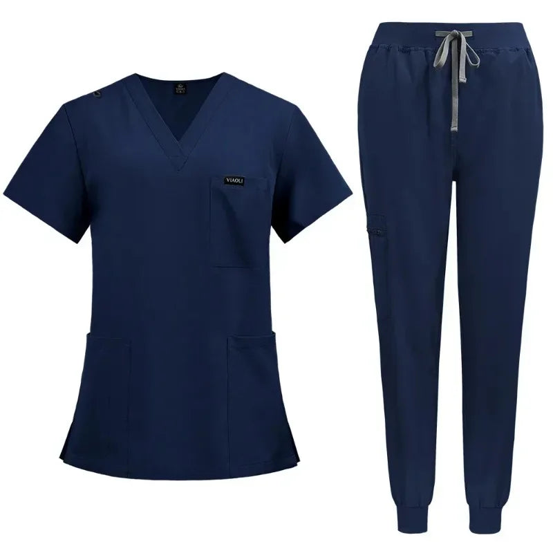 Surgical Uniforms Woman Nursing Enfermeria Sets Top Pant Articles Medical Uniform Scrubs Clinical Beauty Salon Hospital Suits