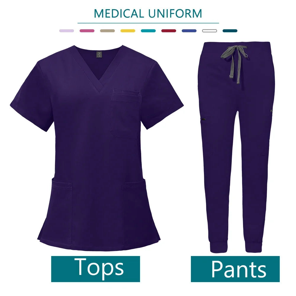 Customized Logo Nurses Uniforms Medical Scrubs High-quality Scrub Beauty Salon SPA Nursing Work Clothes Wholesale Price Workwear