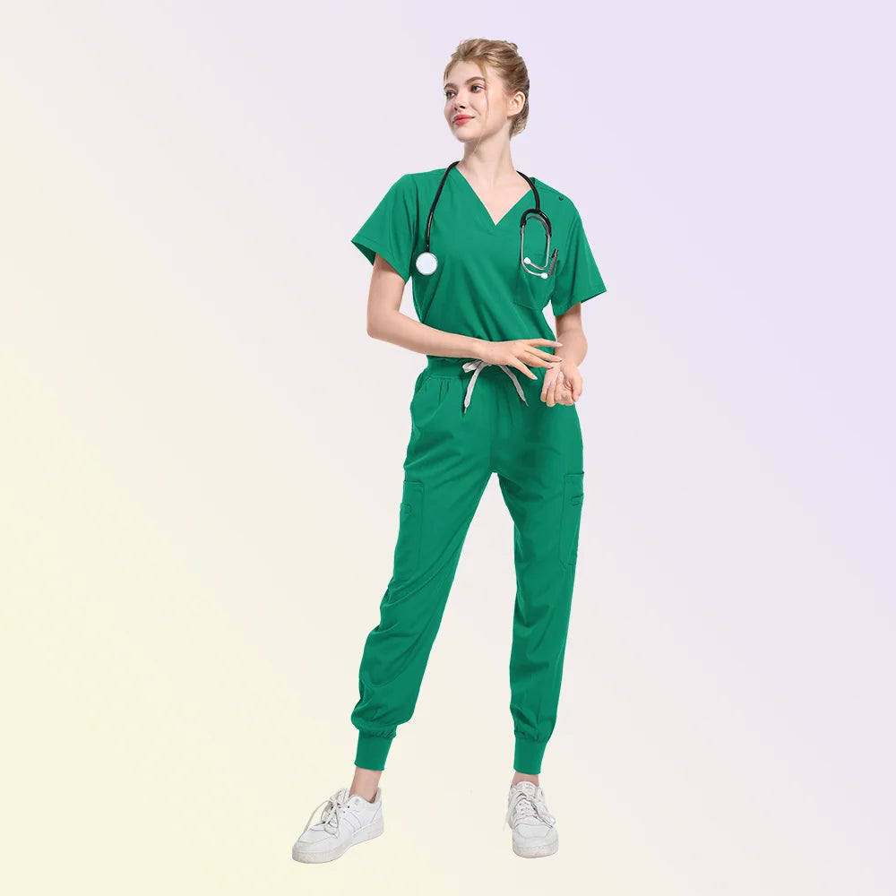 Scrubs Medical Uniform Women and Men  Suit  Surgical Tops  Pants Nurse Accessories Hospital Doctor Costume