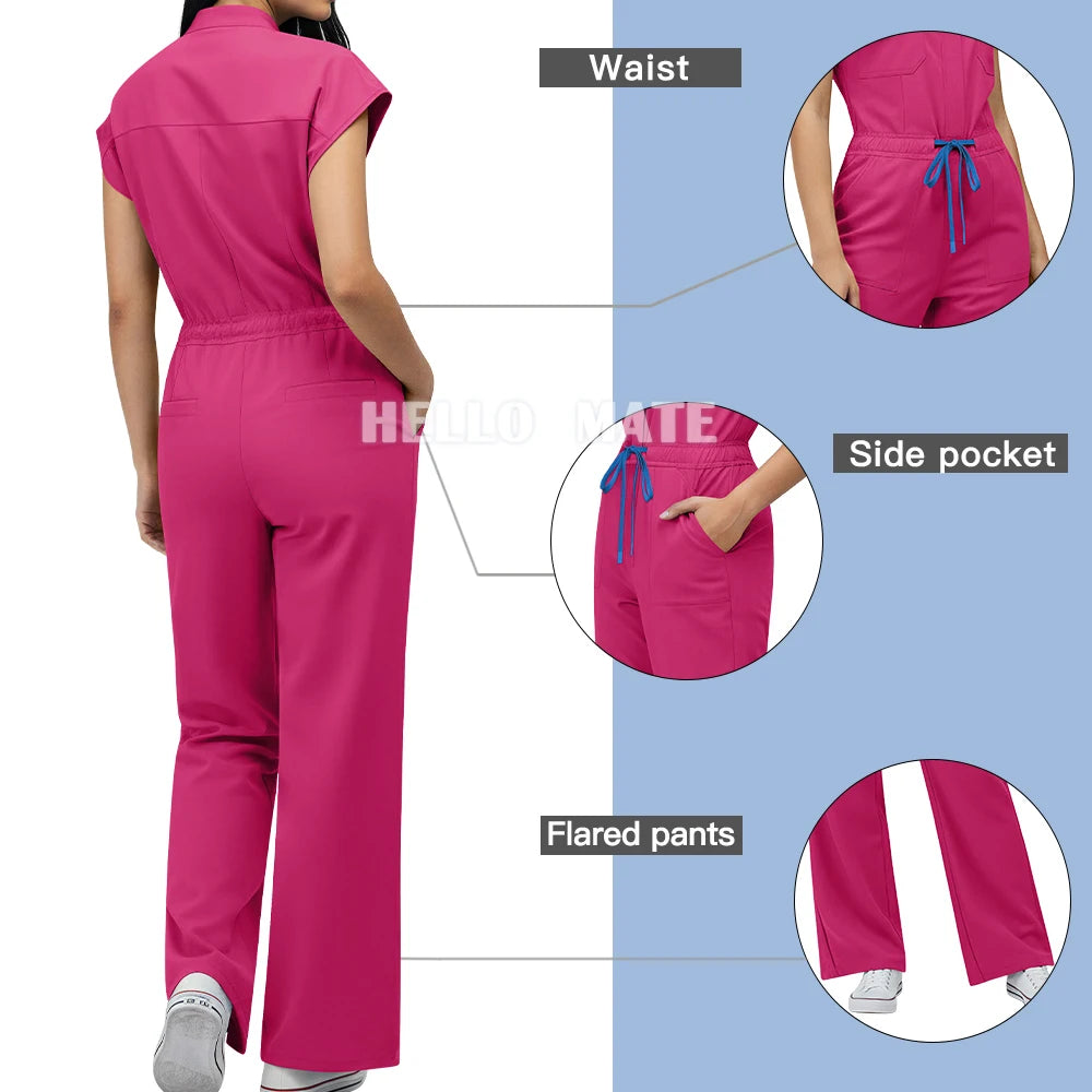 Fashion Surgical Uniforms Woman Nursing Enfermeria Jumpsuits Medical Clothes Scrubs Overalls Beauty Clinical Hospital Clothing