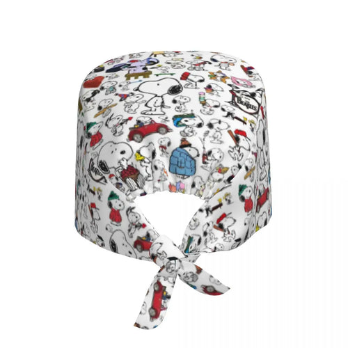 Custom S-Dog-Snoopies Breathable Nursing Work Cap Surgical Scrub Caps Nurse Medical Cap Work Scrubs Hat for Hospital Pharmacy