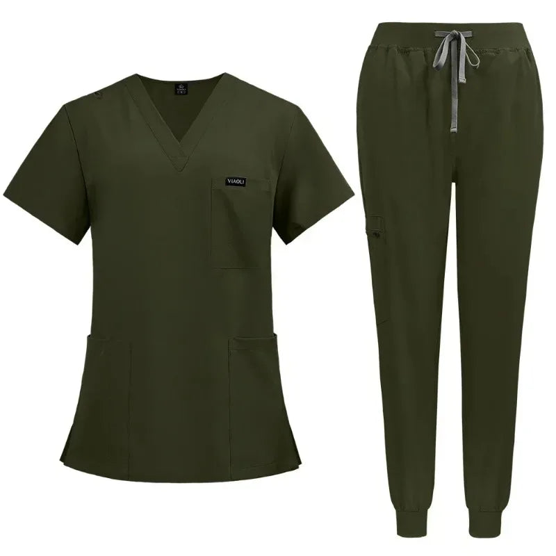 Surgical Uniforms Woman Nursing Enfermeria Sets Top Pant Articles Medical Uniform Scrubs Clinical Beauty Salon Hospital Suits
