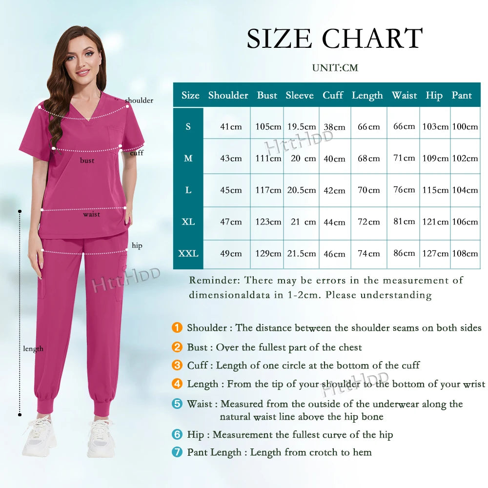 Scrub Joggers Nursing Articles Surgical Uniforms Woman Hospital Nurse Doctor Work Wear Lab Beauty Salon Pharmacy Scrubs Top+pant