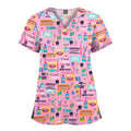 Shirts for Women Dental Clinic Veterinary Uniform Beauty Salon Pet Store Workwear Short Sleeved T-shirt Healthcare Scrubs Female