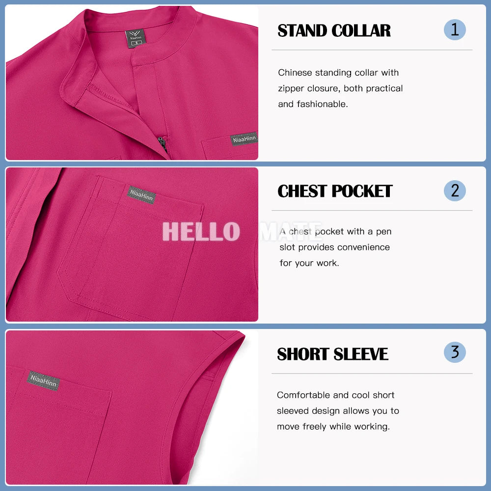 Fashion Surgical Uniforms Woman Nursing Enfermeria Jumpsuits Medical Clothes Scrubs Overalls Beauty Clinical Hospital Clothing