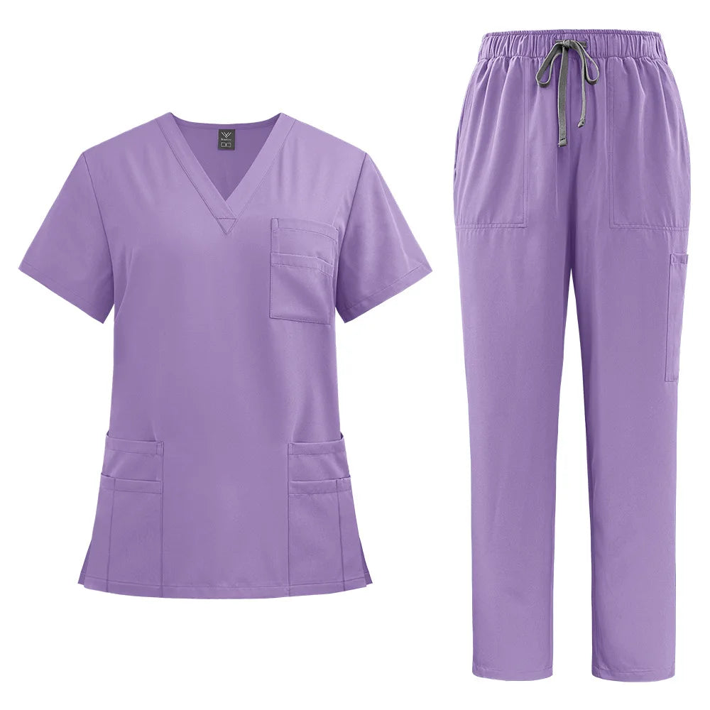 Unisex Medical Uniforms Men Women Nursing Clothes Beauty Costume Nurse Scrubs Sets Doctor Dentist Workwear Clinical Tops Pants