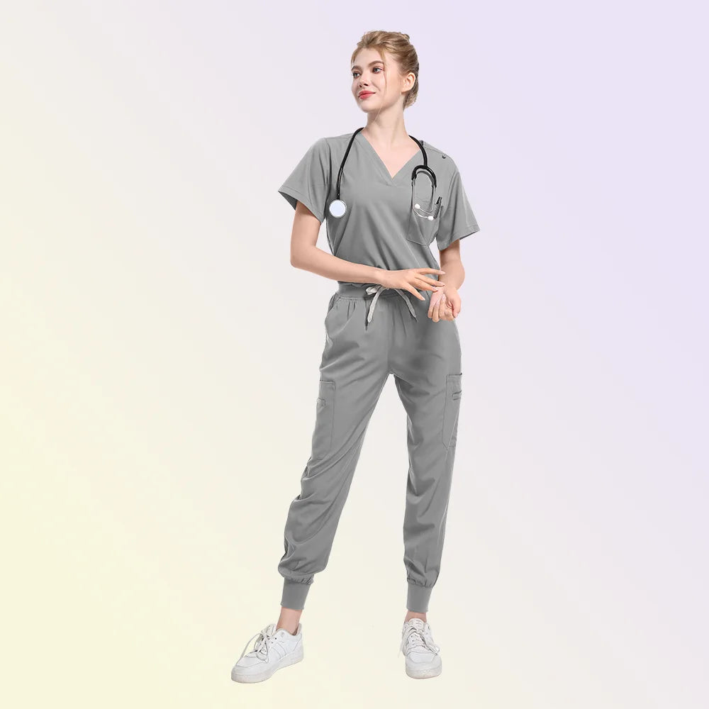 Scrubs Medical Uniform Women and Men  Suit  Surgical Tops  Pants Nurse Accessories Hospital Doctor Costume