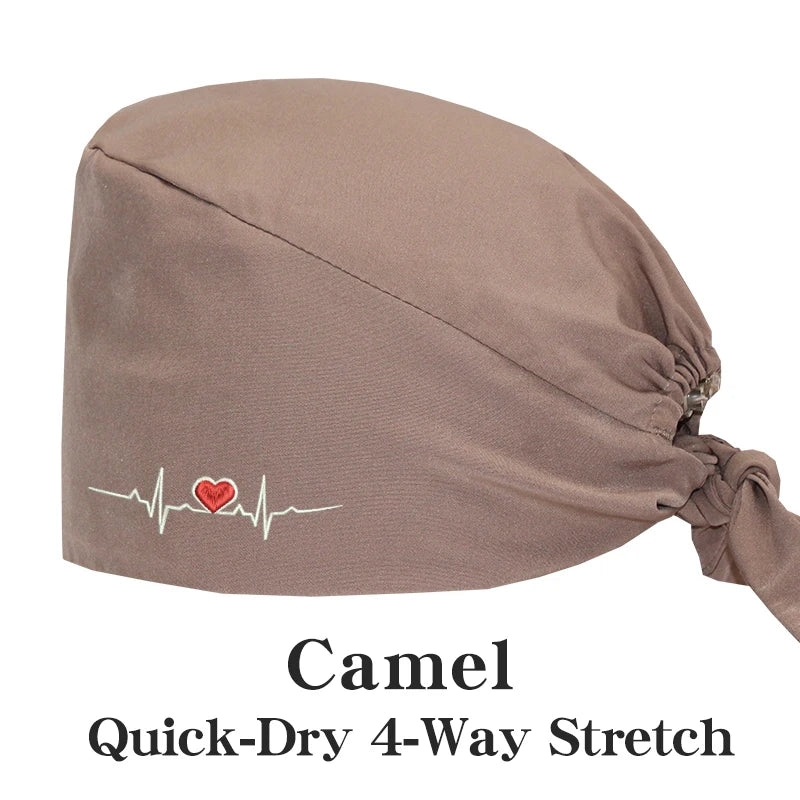 ECG Embroider Working Hats for Man Woman Pet TOOTH Clinic Scrub Caps Quick Dry Breathable Dentist Cap MSG-03