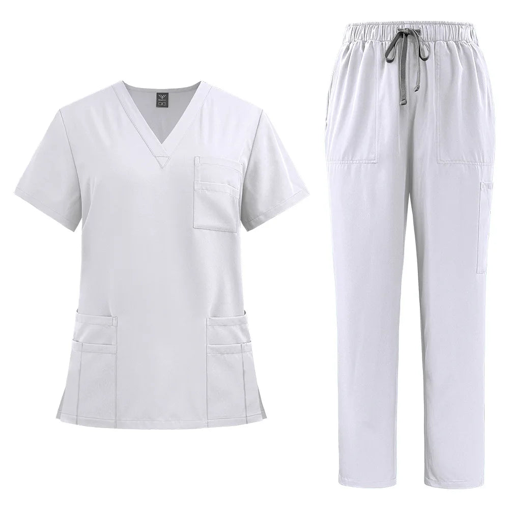 Unisex Medical Uniforms Men Women Nursing Clothes Beauty Costume Nurse Scrubs Sets Doctor Dentist Workwear Clinical Tops Pants