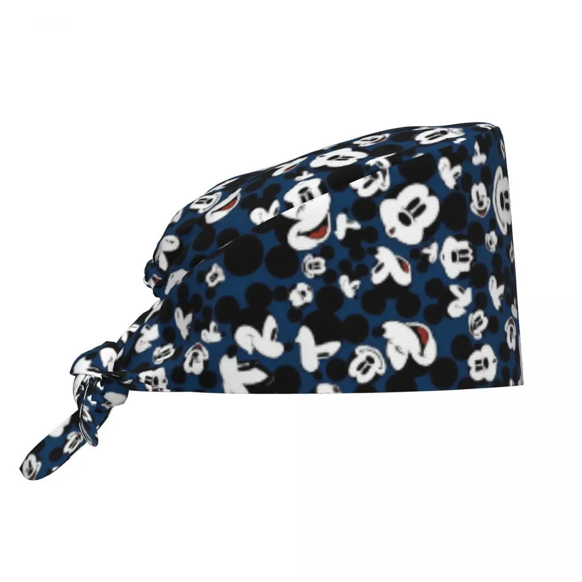 Custom Adjustable Cartoon M-micked Mouse Working Hat Leopard Print Surgical Hat Scrub Nursing Doctor Surgeon Cap for Chef